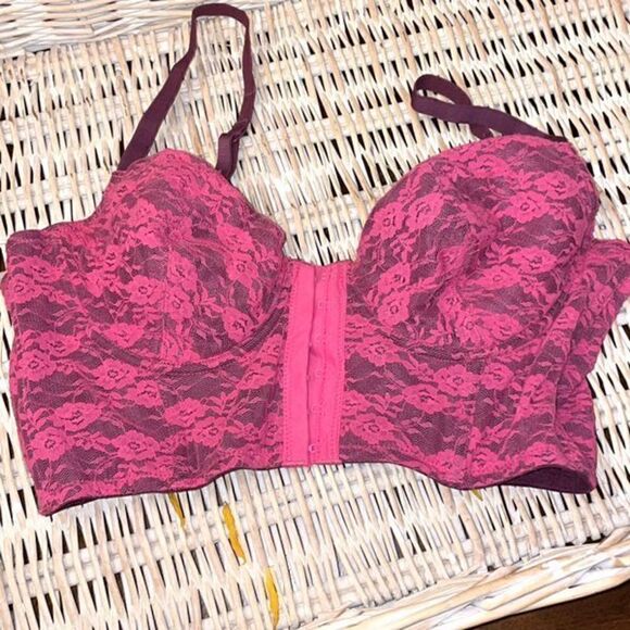 Pink Lace Bustier, SZ L - Picture 4 of 6